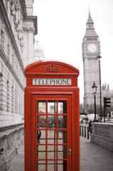 Obraz premium Big Ben i Red Telephone Booth