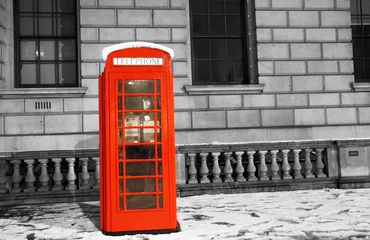 Rideaux occultants Rouge, noir, blanc Cabine téléphonique de Londres