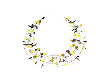 Necklace on a white background. Hand made.