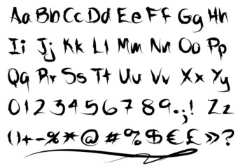Obraz premium Freaky font alphabet