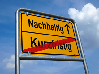 Schild Nachhaltig