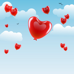 Luftballons in Herzchenform