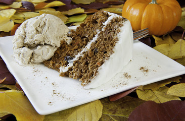 Carrot Cake with Ice Cream