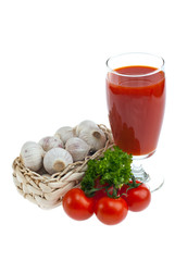 Tomato juice, garlic, parsley .