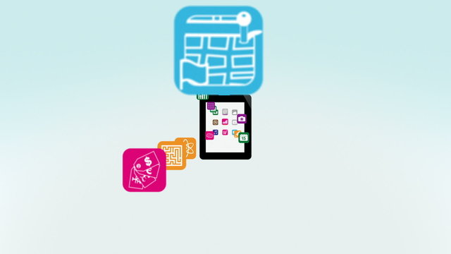 Apps on Tablet Computer Intro Animation with Alpha Matte