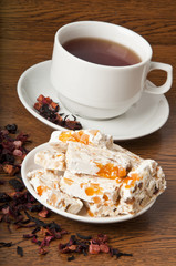 Oriental sweets and fruit tea