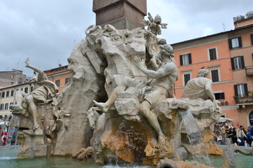Obraz premium Fontana dei Quattro Fiumi, Piazza Navona, Roma