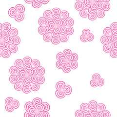 seamless pattern with pink flowers