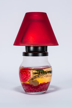 Candle holder with candle