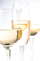 Three glasses of white wine
