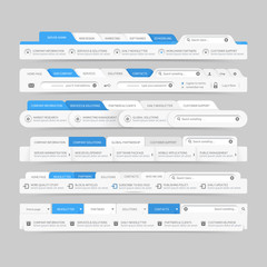 Website design menu navigation elements: Navigation menu bars