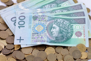 Monety banknoty PLN - obrazy, fototapety, plakaty