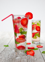 Strawberry mojito drinks