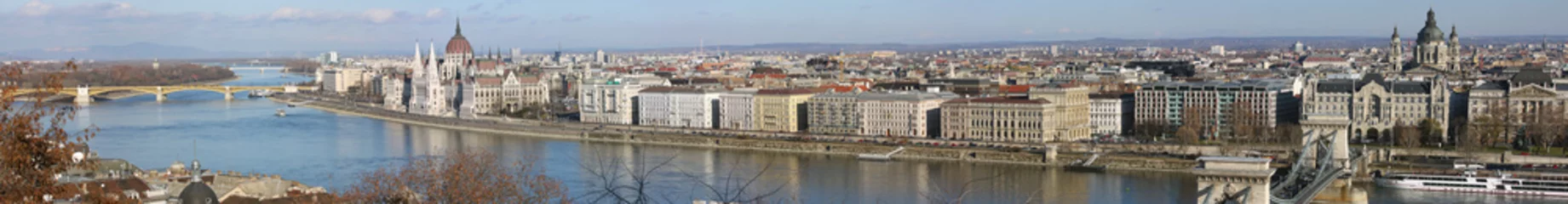 Zelfklevend Fotobehang panorama view of the Budapest © Sergii Mostovyi
