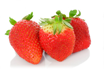 Isolated fresh strawberry on white background