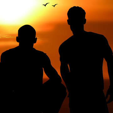 personnage ombre silhouette ami copain fr&egrave;re
