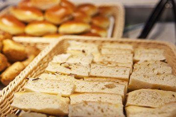 Focaccia bread in basket