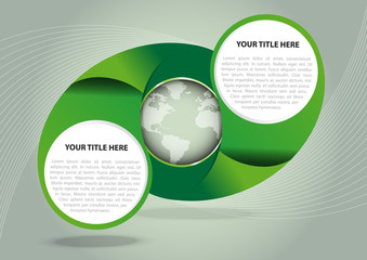 Green vector abstract background with globe