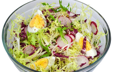 Closeup of fresh salad. Isolated.