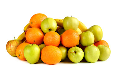 fresh oranges, apples and bananas