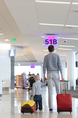 father and son at the airport