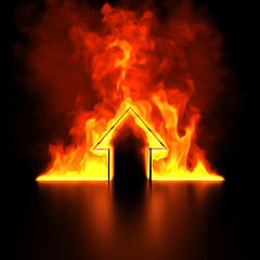 Burning house shape concept