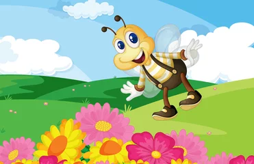Kissenbezug Biene im Feld © GraphicsRF