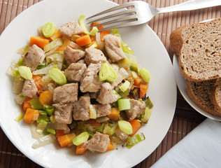 spring pork with vegetable