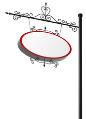 Classic board for advertisement isolated on white