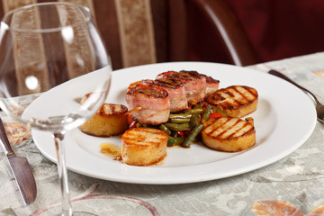 Grilled meat  with vegetables