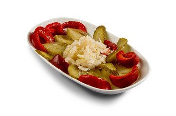 Assorted pickles salad - isolated