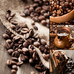 Collage of coffee still life