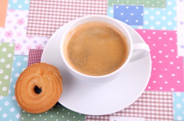 cup of coffe with biscuit