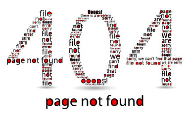 404 file error, typographic illustration