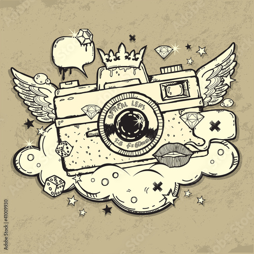Grunge Photo Camera Wall Mural Wallpaper Murals Wallsheaven Igor Fjodorov Now you can feel like you are stepping into a jungle or flying through outer space just by. grunge photo camera wall mural