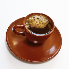 Coffee cup on white background