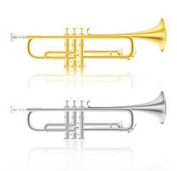 golden and silver trumpet