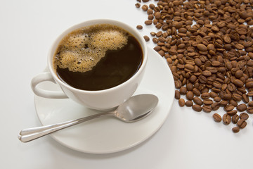 Coffee cup on white background