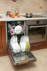 Loaded dishwasher