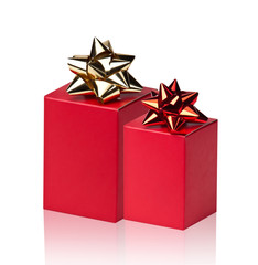 Red boxes with gold bows