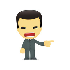 funny cartoon asian businessman