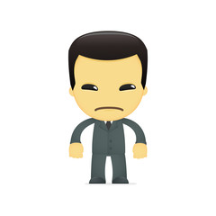funny cartoon asian businessman