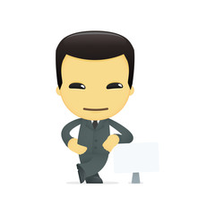 funny cartoon asian businessman