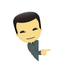 funny cartoon asian businessman