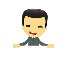 funny cartoon asian businessman