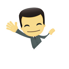 funny cartoon asian businessman