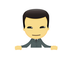 funny cartoon asian businessman