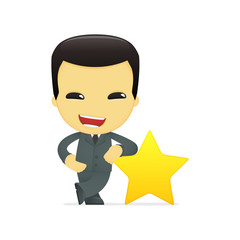 funny cartoon asian businessman