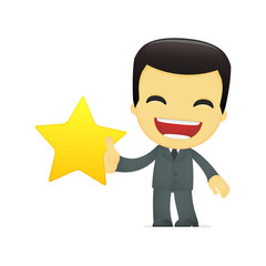 funny cartoon asian businessman