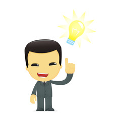 funny cartoon asian businessman